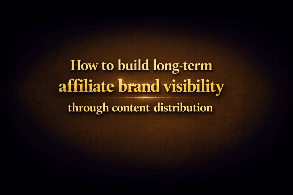 How to build long-term affiliate brand visibility through content distribution
