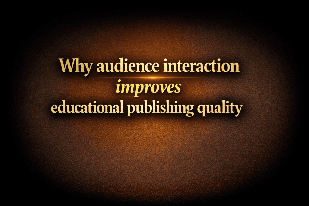 Why audience interaction improves educational publishing quality