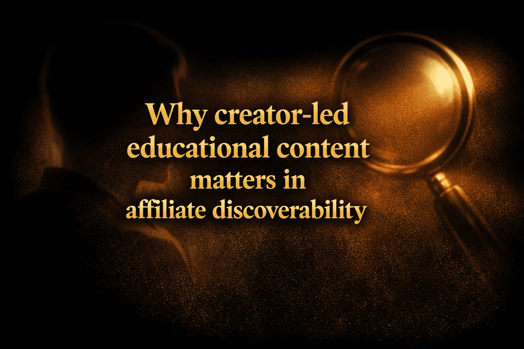 Why creator-led educational content matters in affiliate discoverability