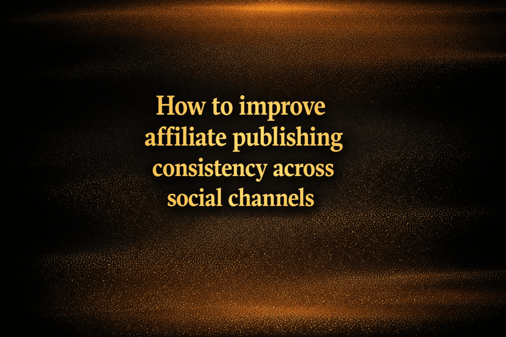 How to improve affiliate publishing consistency across social channels