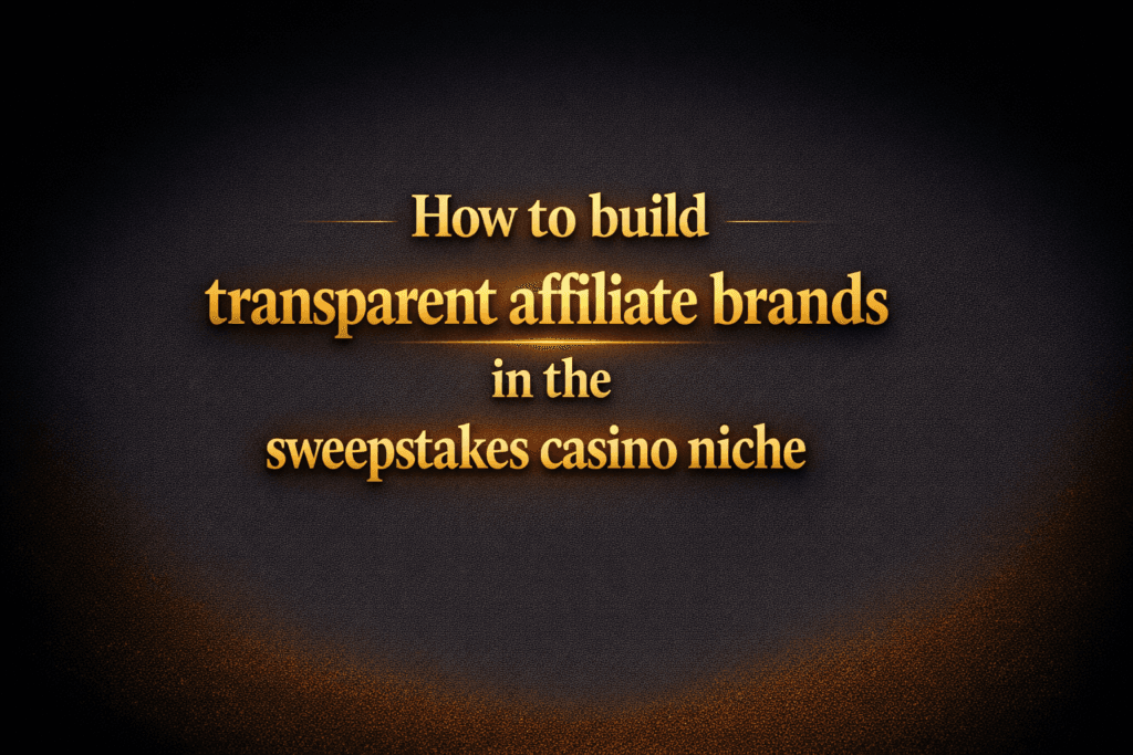 How to build transparent affiliate brands in the sweepstakes casino niche