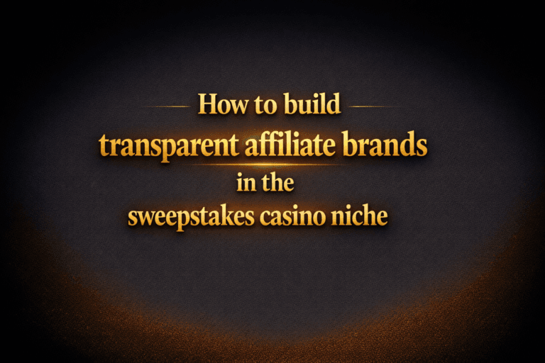How to build transparent affiliate brands in the sweepstakes casino niche
