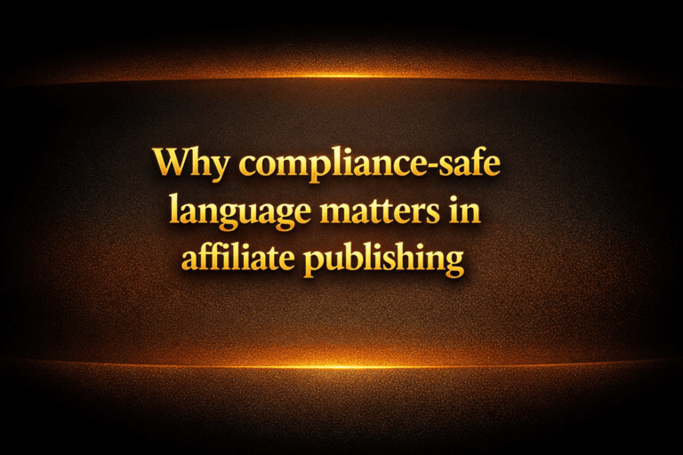 Why compliance-safe language matters in affiliate publishing
