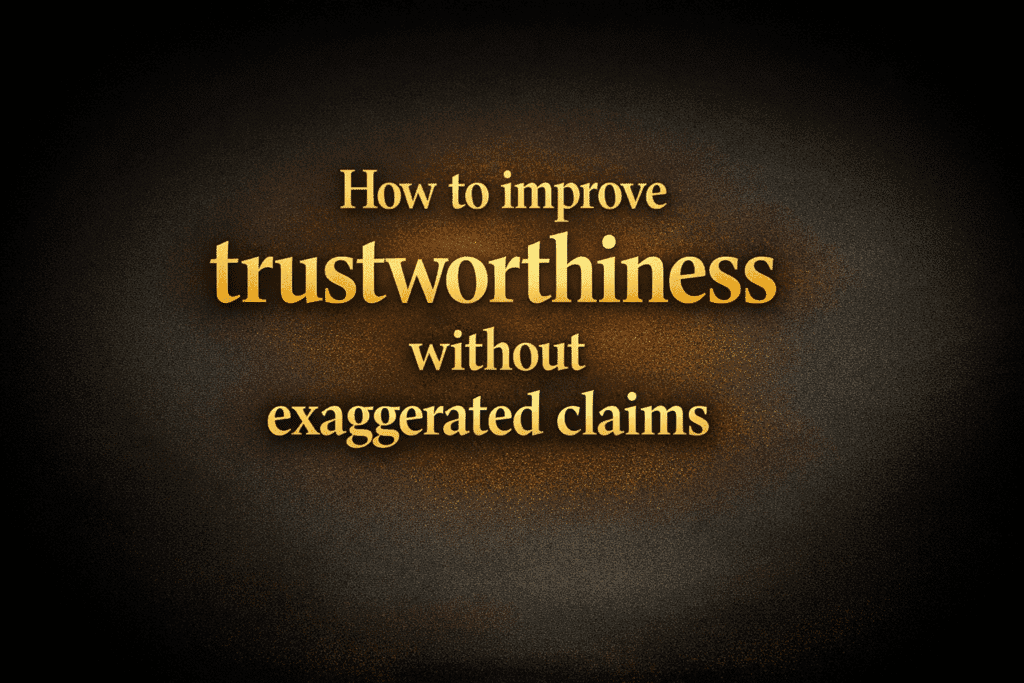 How to improve trustworthiness without exaggerated claims