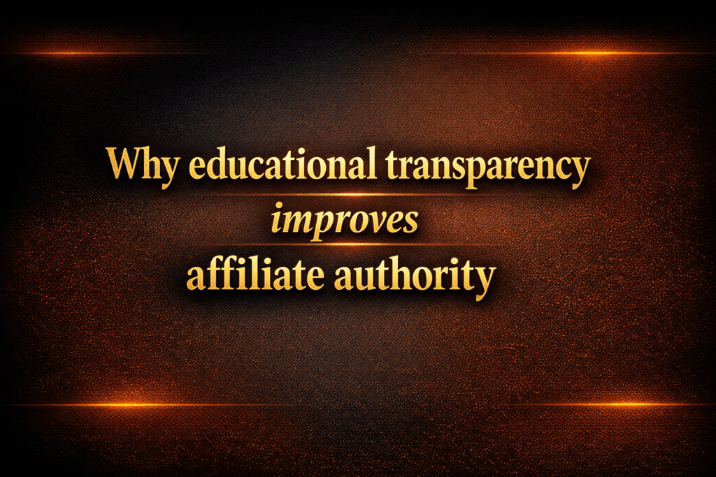 Why educational transparency improves affiliate authority