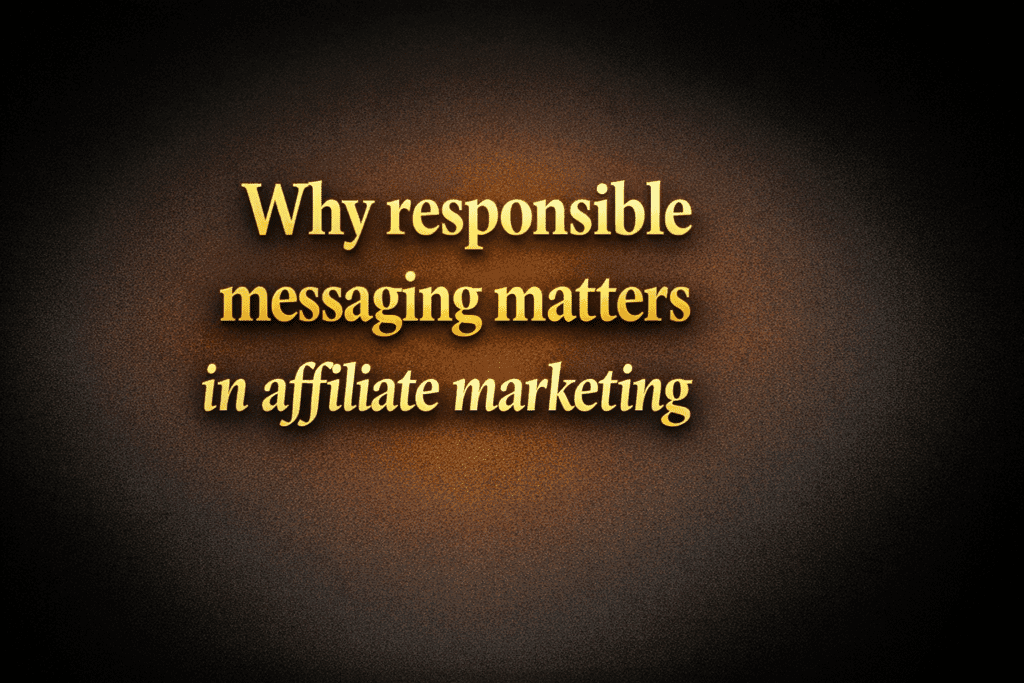 Why responsible messaging matters in affiliate marketing