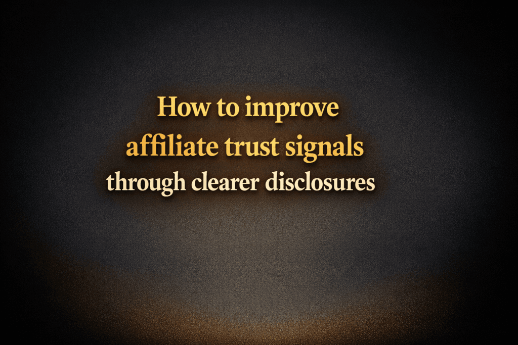 How to improve affiliate trust signals through clearer disclosures