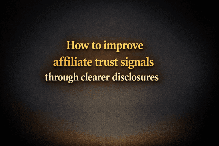 How to improve affiliate trust signals through clearer disclosures