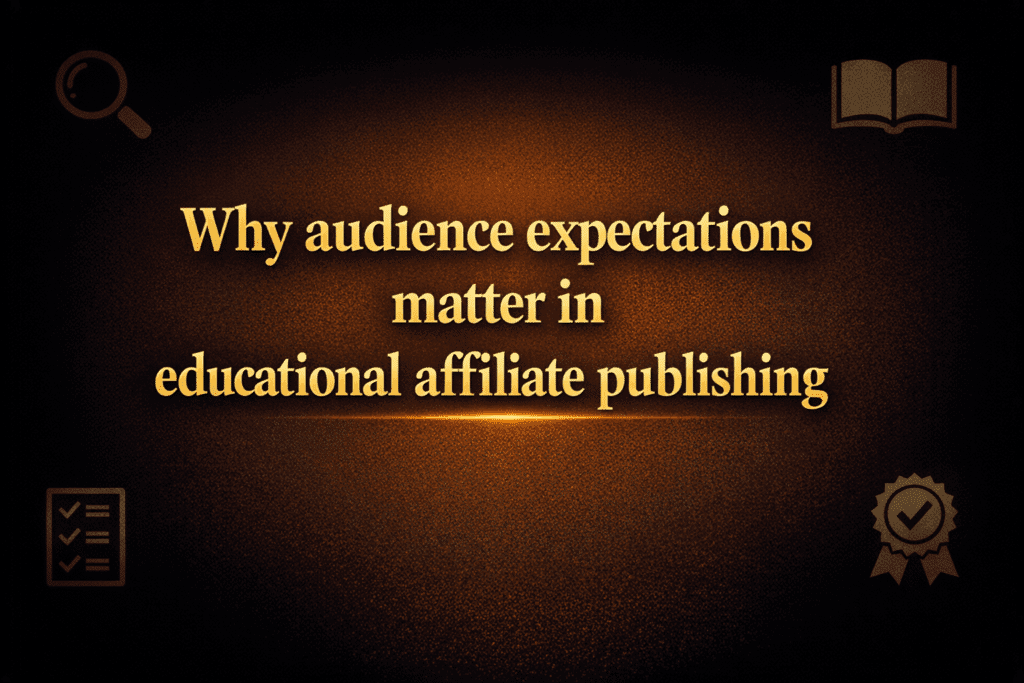 Why audience expectations matter in educational affiliate publishing