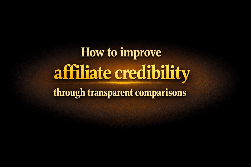 How to improve affiliate credibility through transparent comparisons