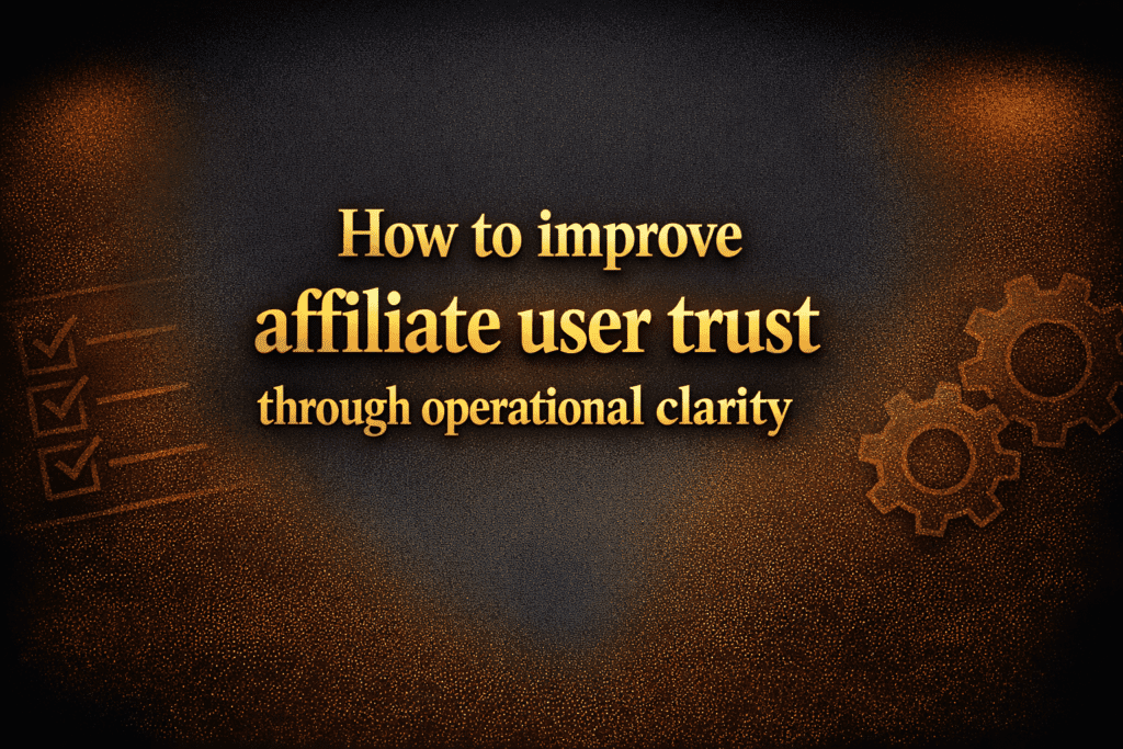 How to improve affiliate user trust through operational clarity