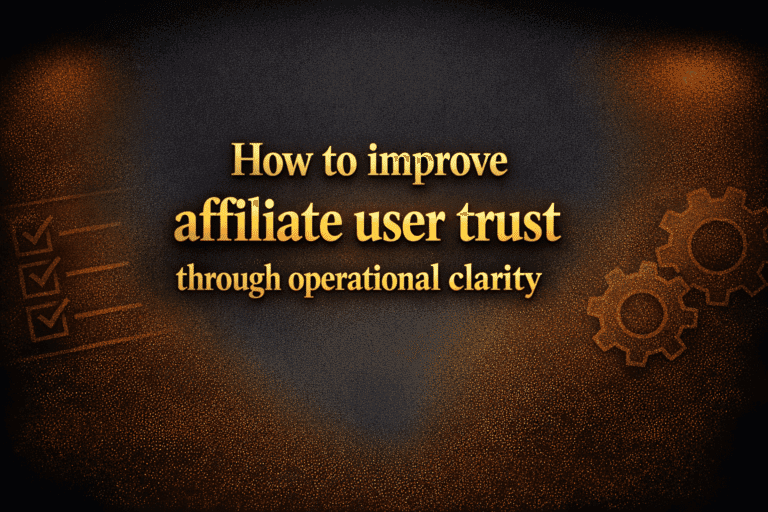 How to improve affiliate user trust through operational clarity
