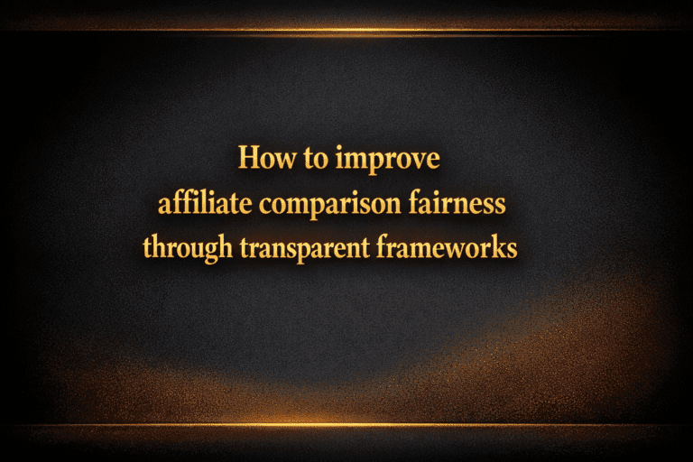 How to improve affiliate comparison fairness through transparent frameworks