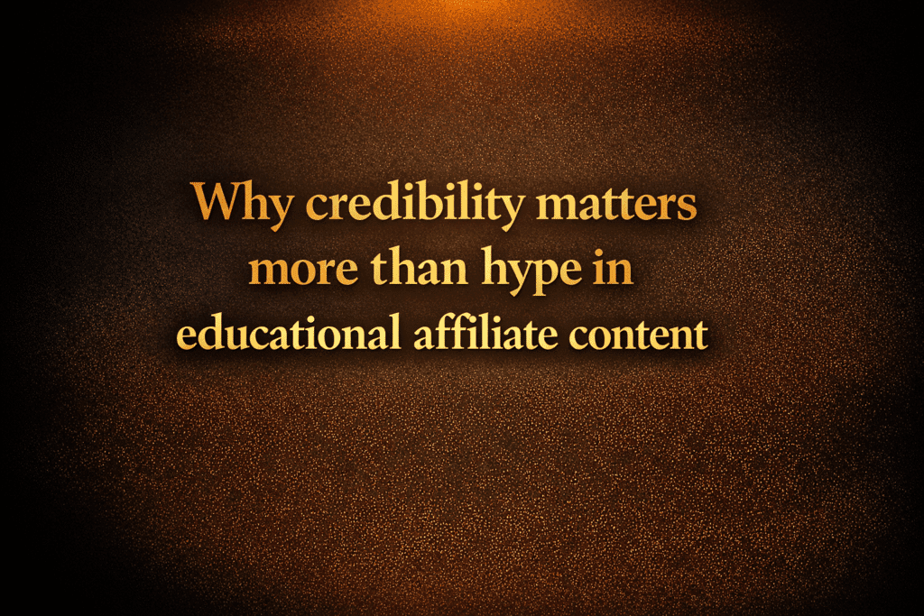 Why credibility matters more than hype in educational affiliate content