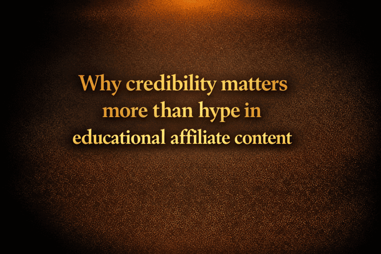 Why credibility matters more than hype in educational affiliate content