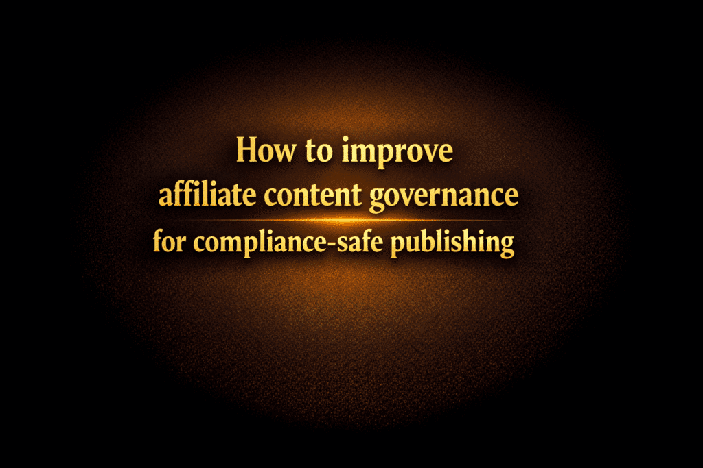 How to improve affiliate content governance for compliance-safe publishing