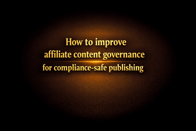 How to improve affiliate content governance for compliance-safe publishing