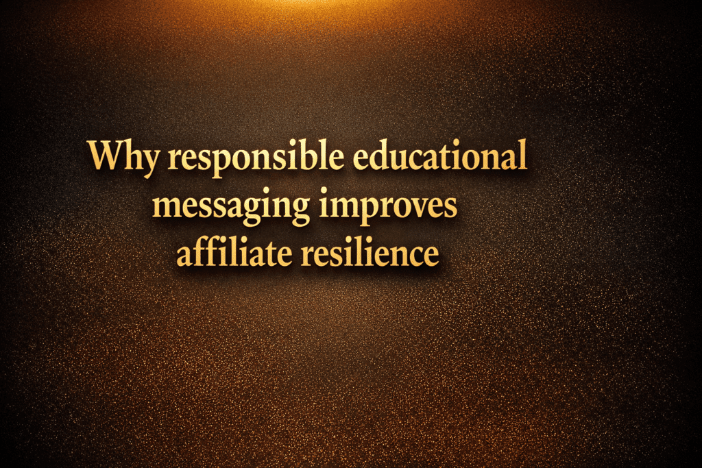 Why responsible educational messaging improves affiliate resilience
