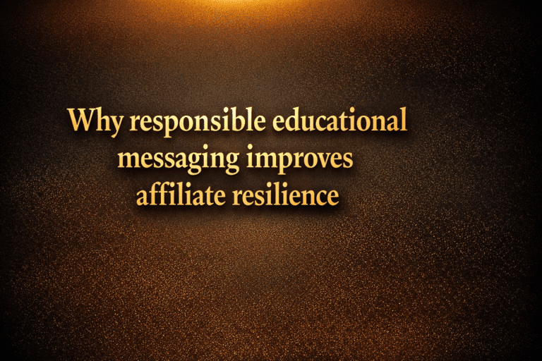Why responsible educational messaging improves affiliate resilience