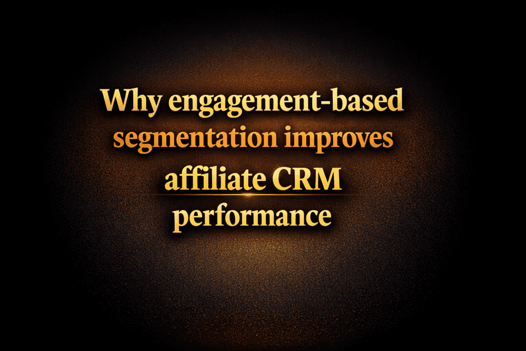 Why engagement-based segmentation improves affiliate CRM performance
