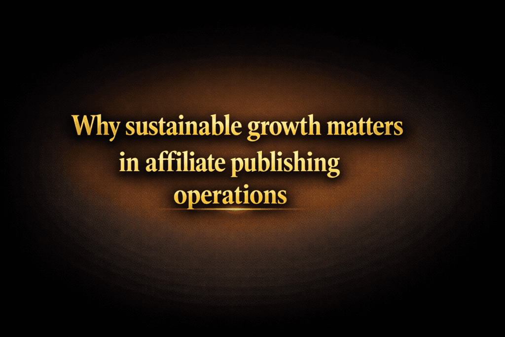 Why sustainable growth matters in affiliate publishing operations