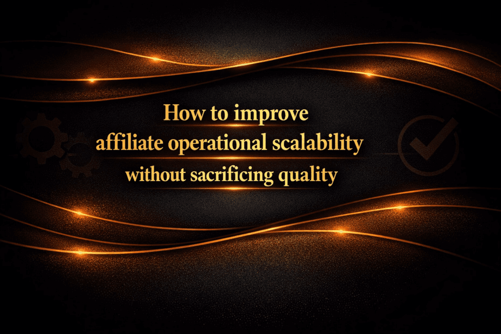 How to improve affiliate operational scalability without sacrificing quality