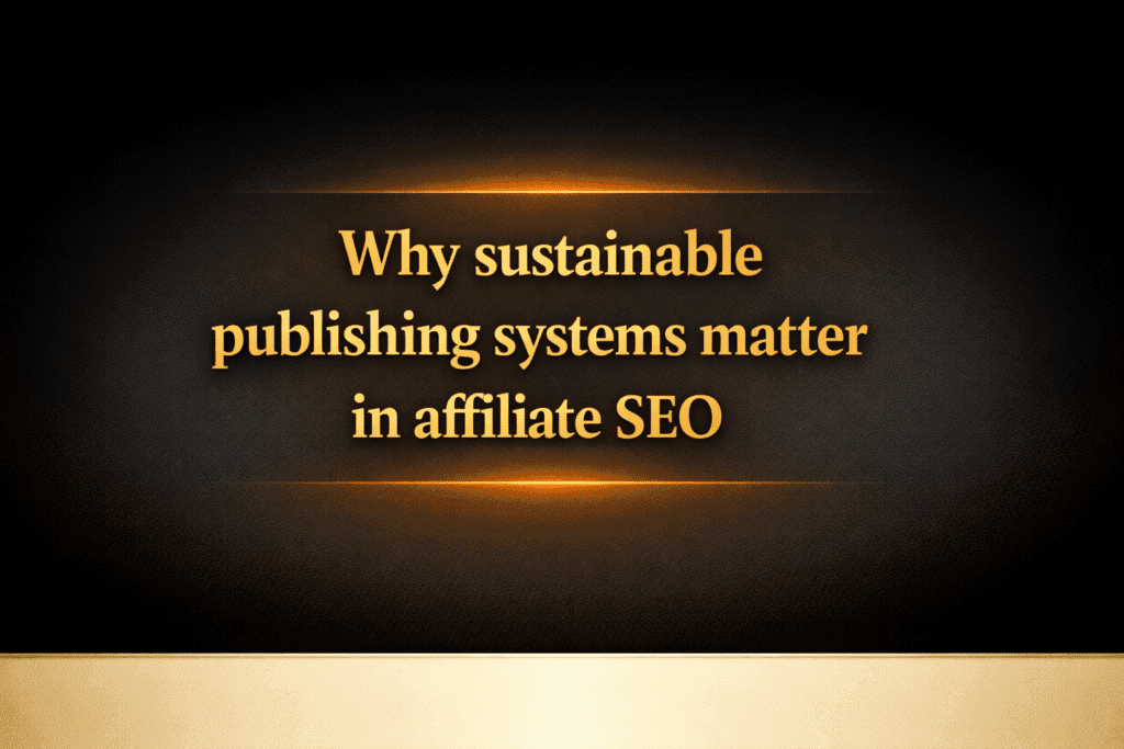 Why sustainable publishing systems matter in affiliate SEO