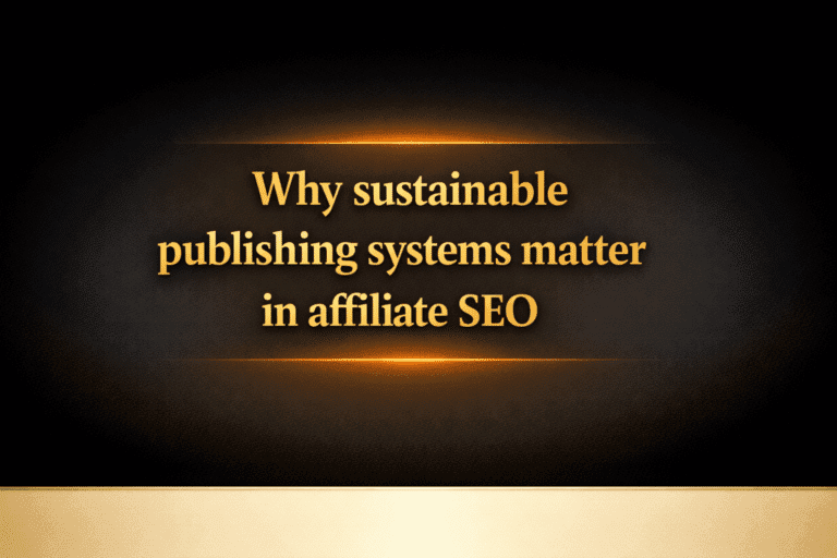 Why sustainable publishing systems matter in affiliate SEO