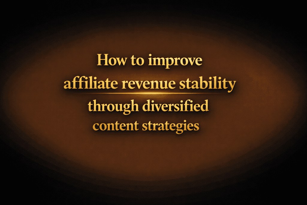 How to improve affiliate revenue stability through diversified content strategies