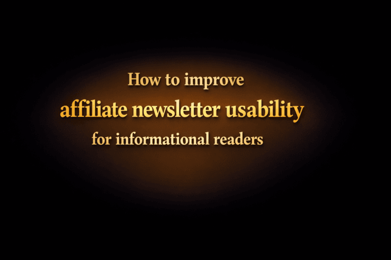 How to improve affiliate newsletter usability for informational readers