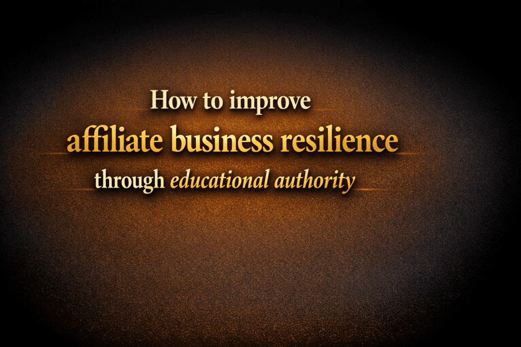 How to improve affiliate business resilience through educational authority