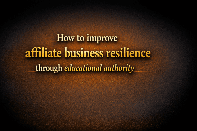 How to improve affiliate business resilience through educational authority