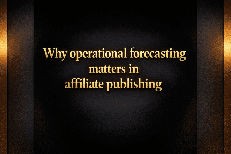 Why operational forecasting matters in affiliate publishing