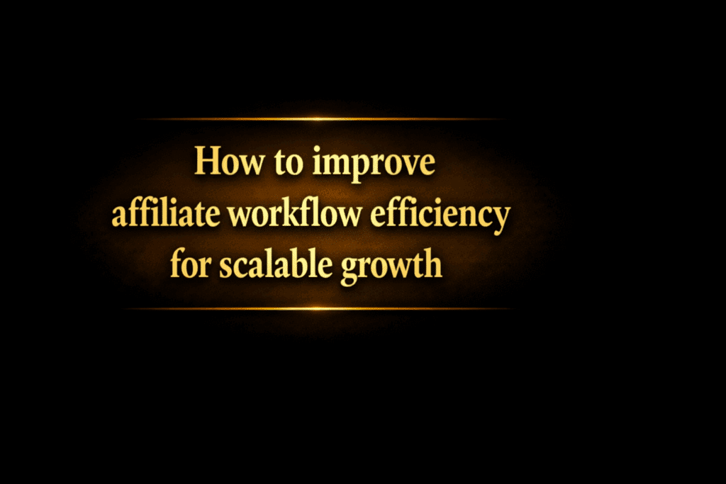How to improve affiliate workflow efficiency for scalable growth