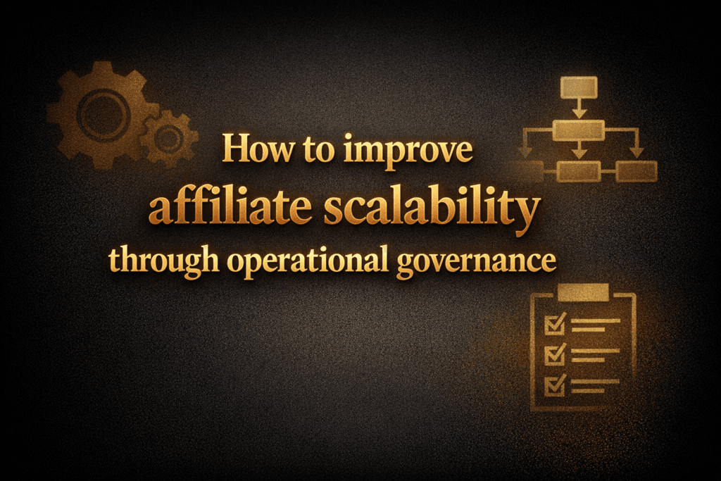 How to improve affiliate scalability through operational governance