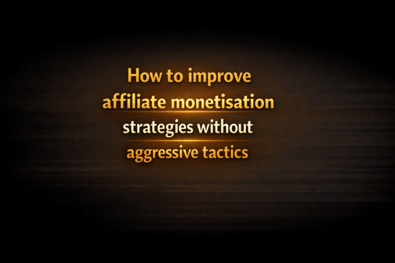 How to improve affiliate monetisation strategies without aggressive tactics