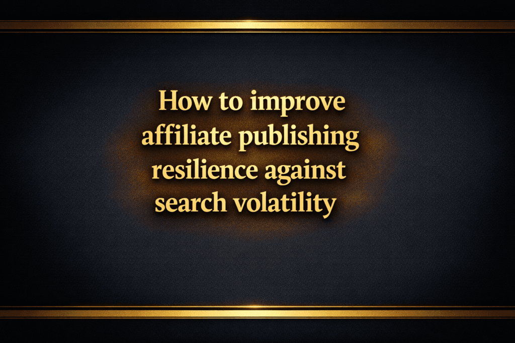 How to improve affiliate publishing resilience against search volatility