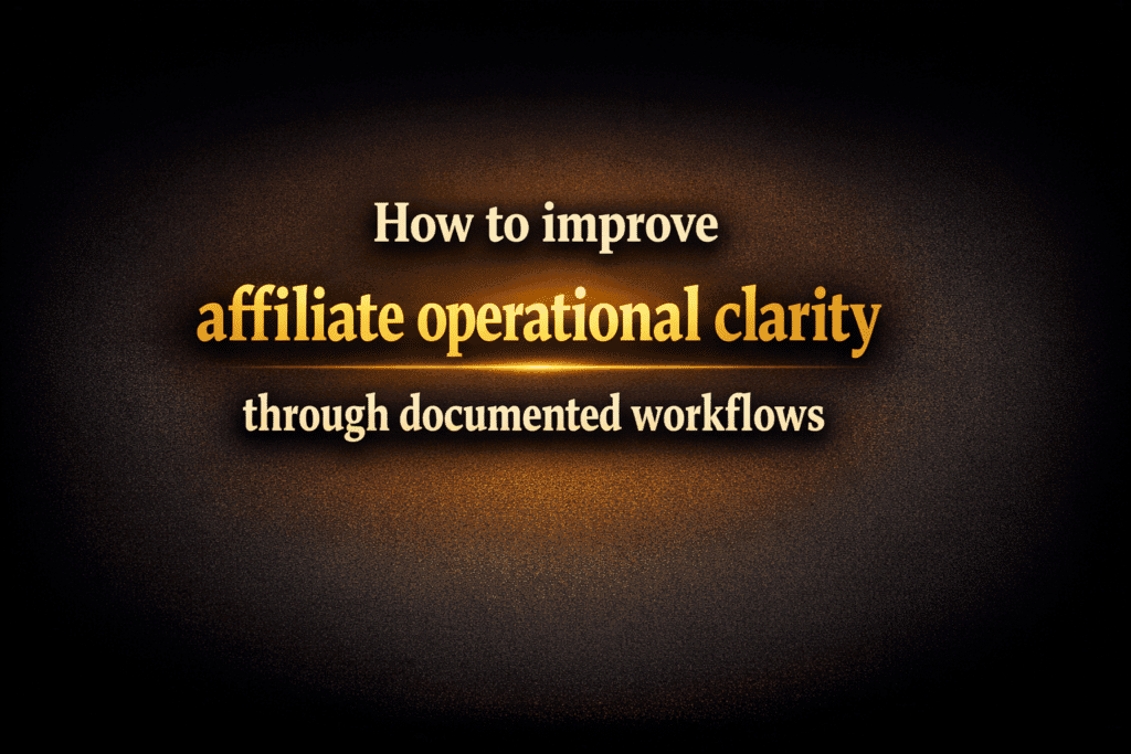 How to improve affiliate operational clarity through documented workflows
