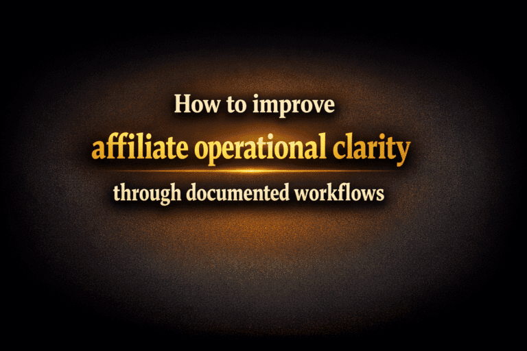 How to improve affiliate operational clarity through documented workflows