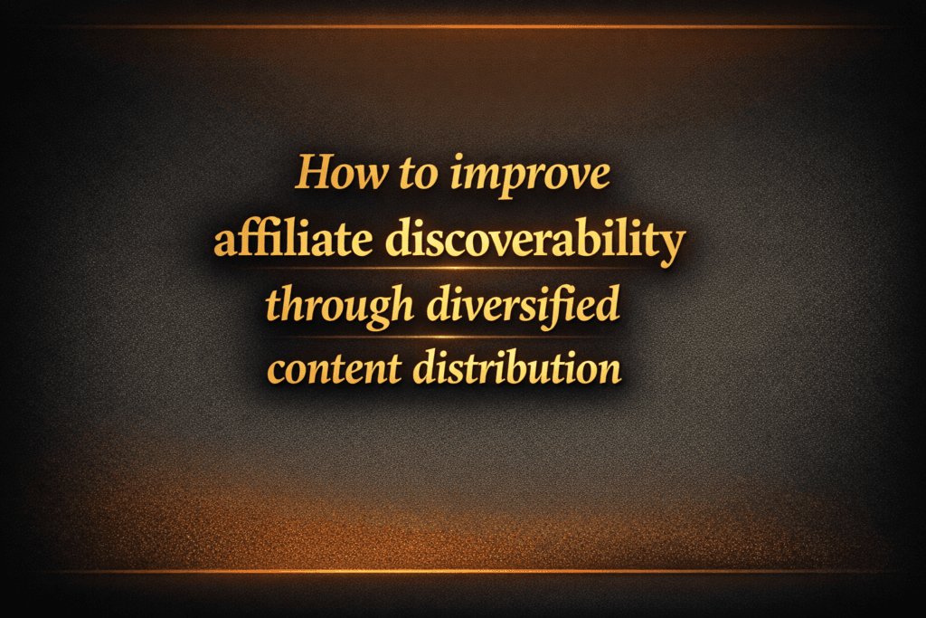 How to improve affiliate discoverability through diversified content distribution