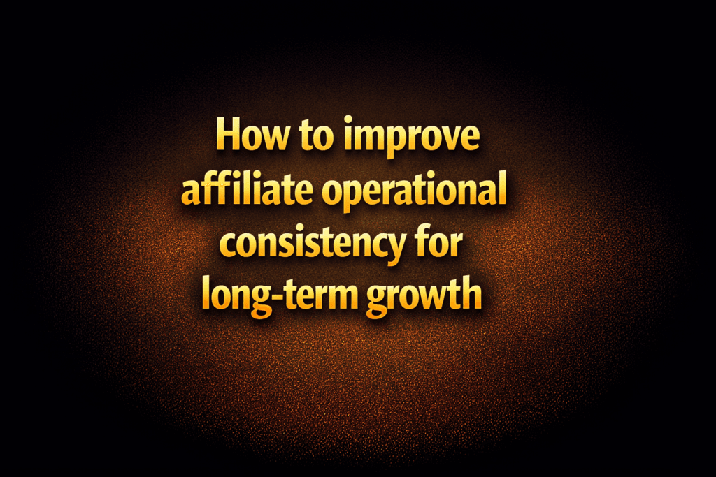 How to improve affiliate operational consistency for long-term growth