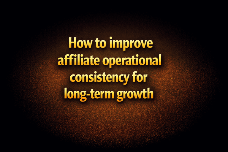How to improve affiliate operational consistency for long-term growth