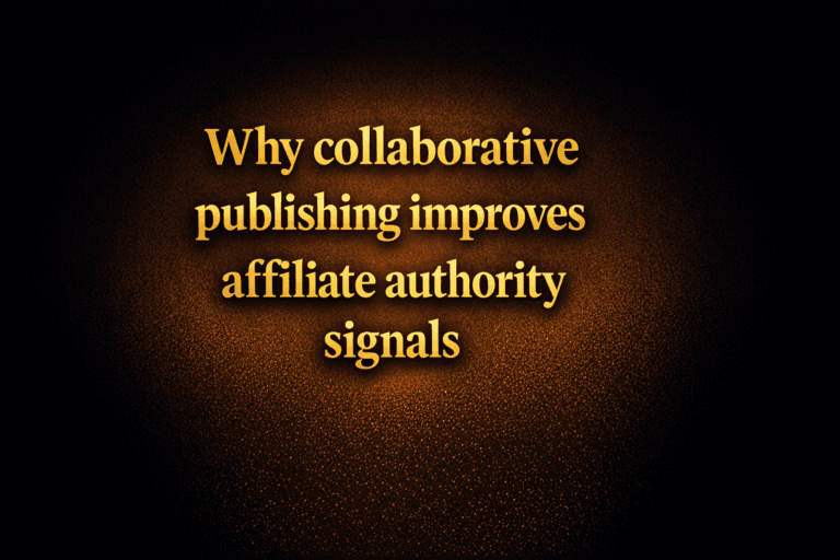 Why collaborative publishing improves affiliate authority signals