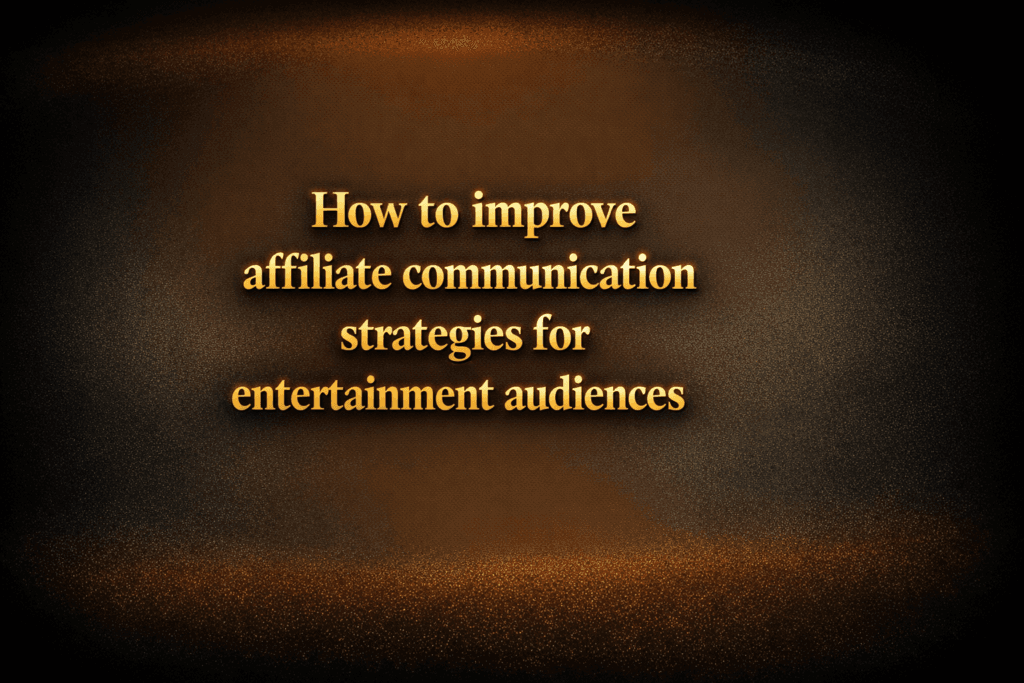 How to improve affiliate communication strategies for entertainment audiences
