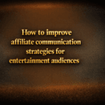 How to improve affiliate communication strategies for entertainment audiences
