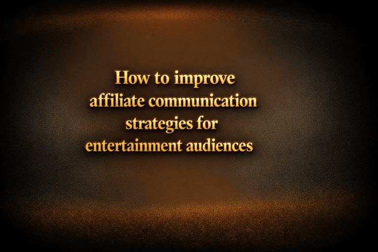 How to improve affiliate communication strategies for entertainment audiences