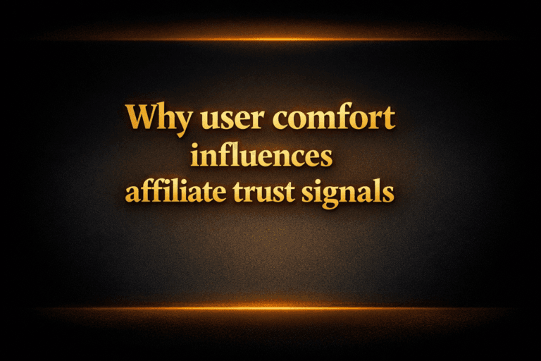 Why user comfort influences affiliate trust signals