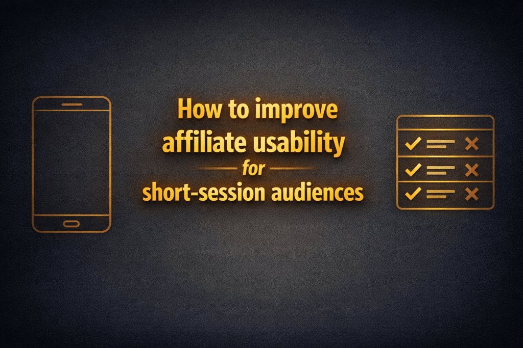 How to improve affiliate usability for short-session audiences