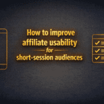 How to improve affiliate usability for short-session audiences