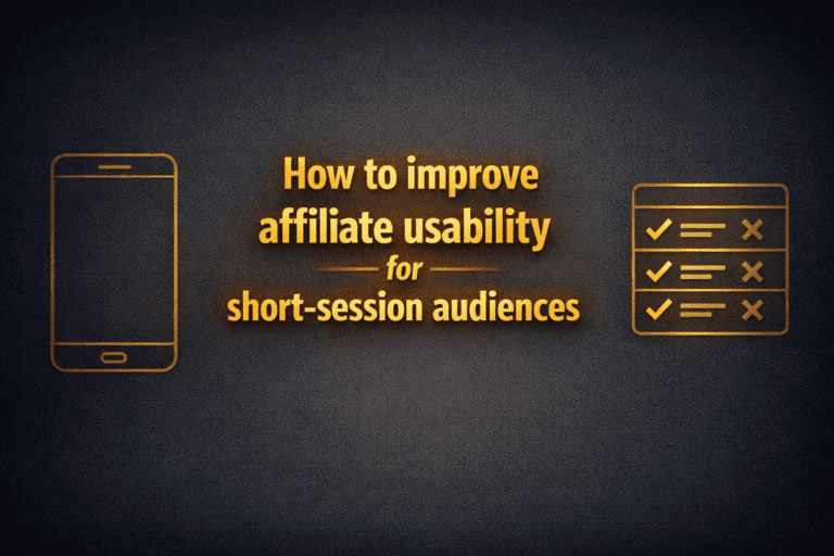 How to improve affiliate usability for short-session audiences